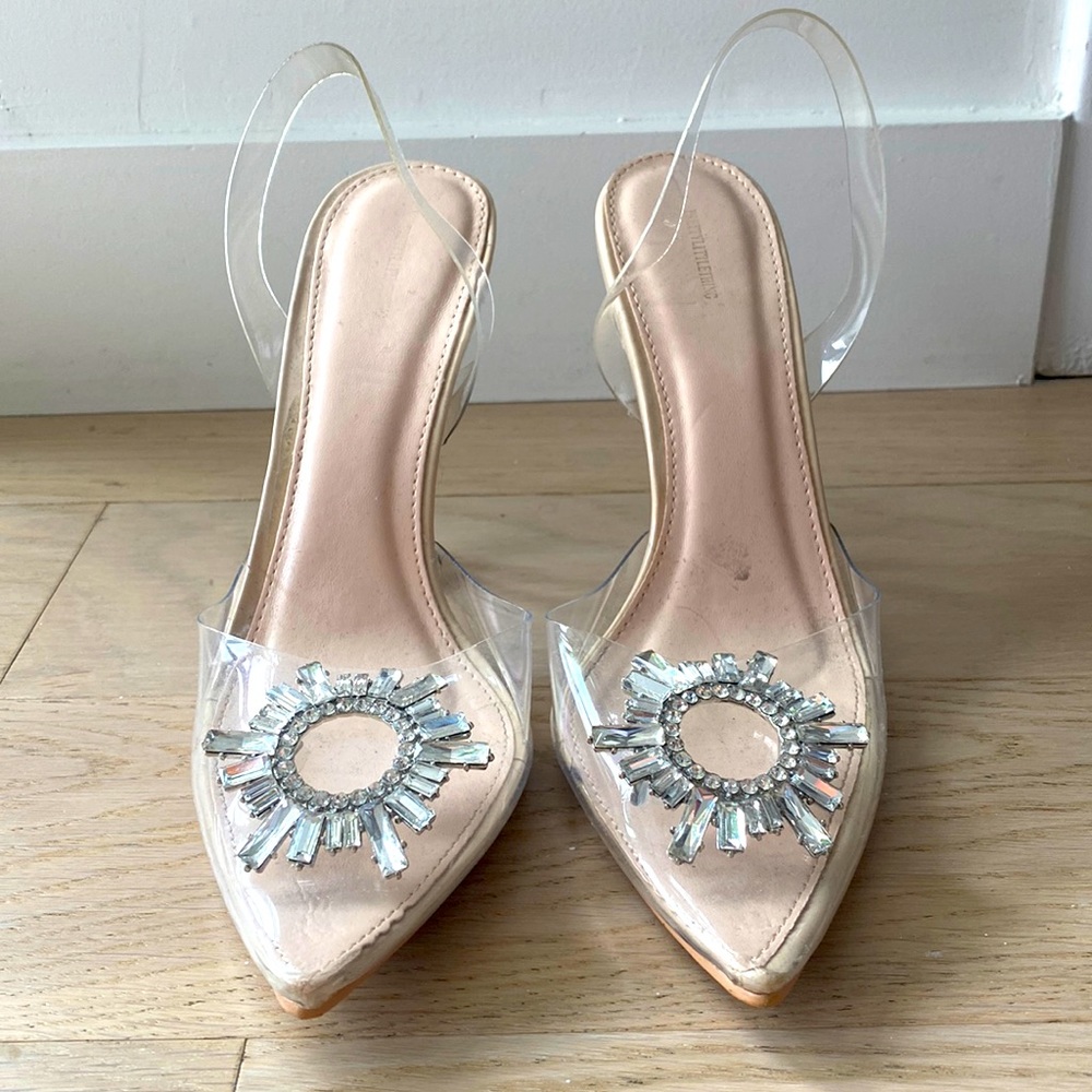 Jeweled Sling back heels